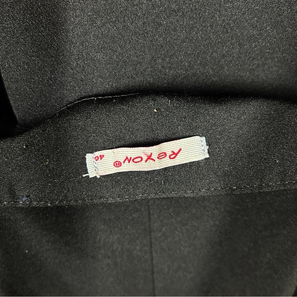 Reyon Black Need Some Space Flamingo Embroidered Wide Leg Overalls 40 (US S) - Picture 7 of 7